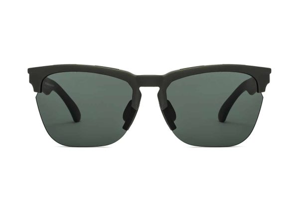 Olive Green Half Rim Wayfarer Sunglasses