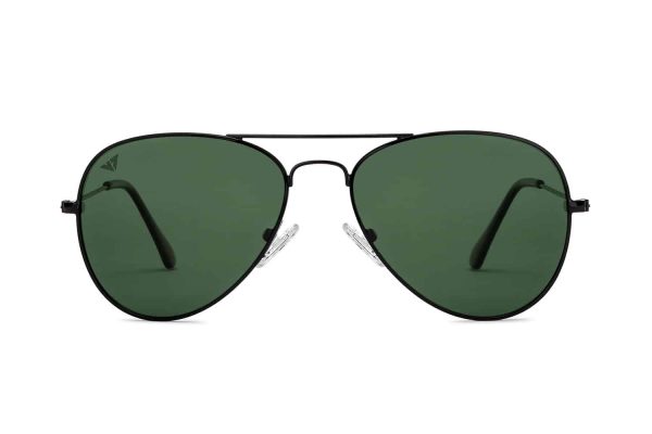 Black Full Rim Aviator Sunglasses