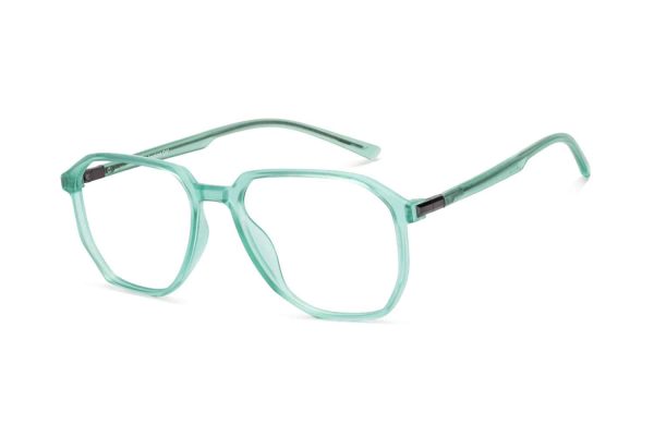 Grey Transparent Full Rim Hexagonal Eyeglasses